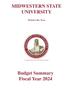 Book: Midwestern State University Operating Budget: 2024