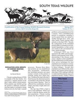 Primary view of South Texas Wildlife, Volume 21, Number 1, Spring 2017