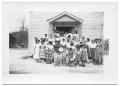Photograph: [Large Group of Hispanic People at the Entrance of a Building # 1]