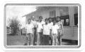 Primary view of [Class Standing in Front of  a Sunday  School Building]