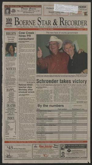 Primary view of object titled 'Boerne Star & Recorder (Boerne, Tex.), Vol. 100, No. 20, Ed. 1 Friday, March 10, 2006'.