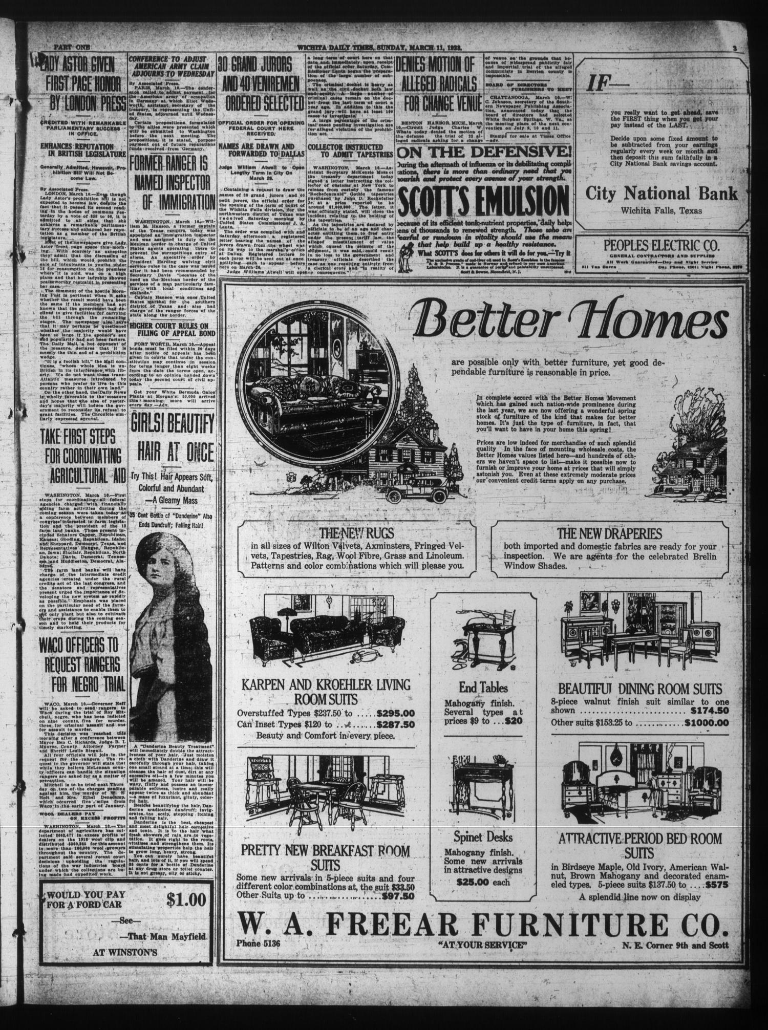 Wichita Daily Times (Wichita Falls, Tex.), Vol. 16, No. 272, Ed. 1 Sunday, March 11, 1923
                                                
                                                    [Sequence #]: 3 of 48
                                                