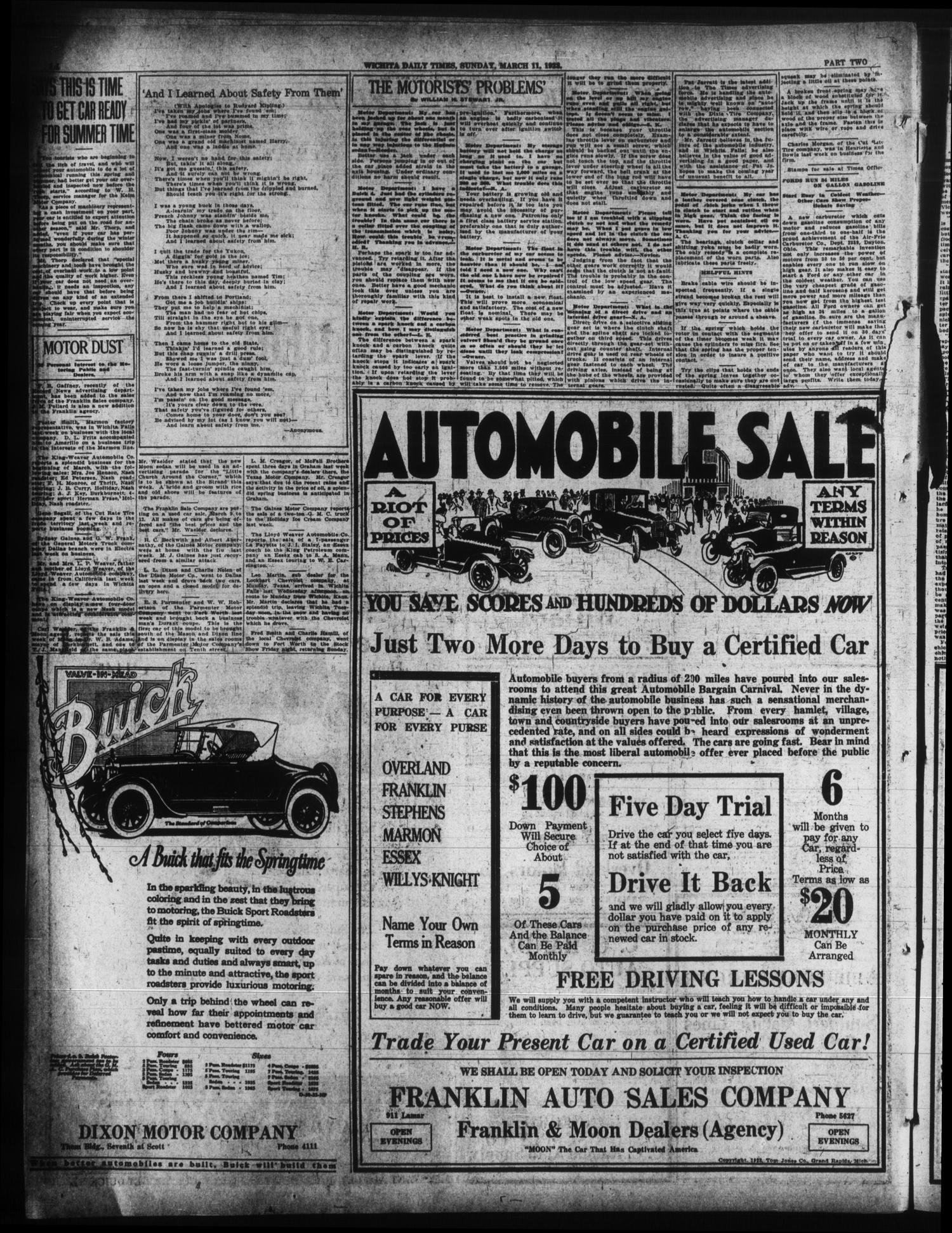 Wichita Daily Times (Wichita Falls, Tex.), Vol. 16, No. 272, Ed. 1 Sunday, March 11, 1923
                                                
                                                    [Sequence #]: 30 of 48
                                                