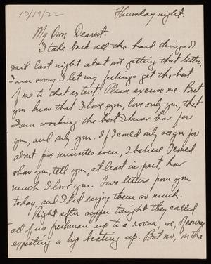 Primary view of [Letter from Felix Butte to Elizabeth Kirkpatrick - October 19, 1922]