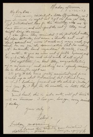 Primary view of object titled '[Letter from Felix Butte to Elizabeth Kirkpatrick - February 26, 1923]'.