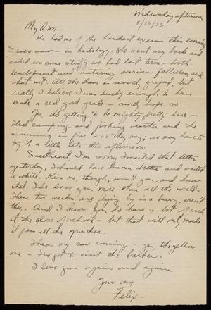 Primary view of object titled '[Letter from Felix Butte to Elizabeth Kirkpatrick - May 16, 1923]'.
