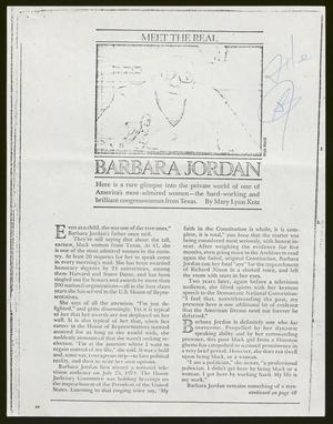 Primary view of object titled '[Clipping: Meet the Real Barbara Jordan]'.