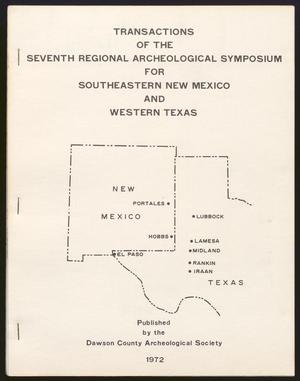 Primary view of object titled 'Transactions of the Regional Archeological Symposium for Southeastern New Mexico and Western Texas: 1971'.