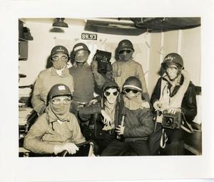 Primary view of object titled '[Photography Division Pose in Helmets]'.