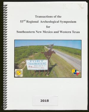 Transactions of the Regional Archeological Symposium for Southeastern New Mexico and Western Texas: 2017