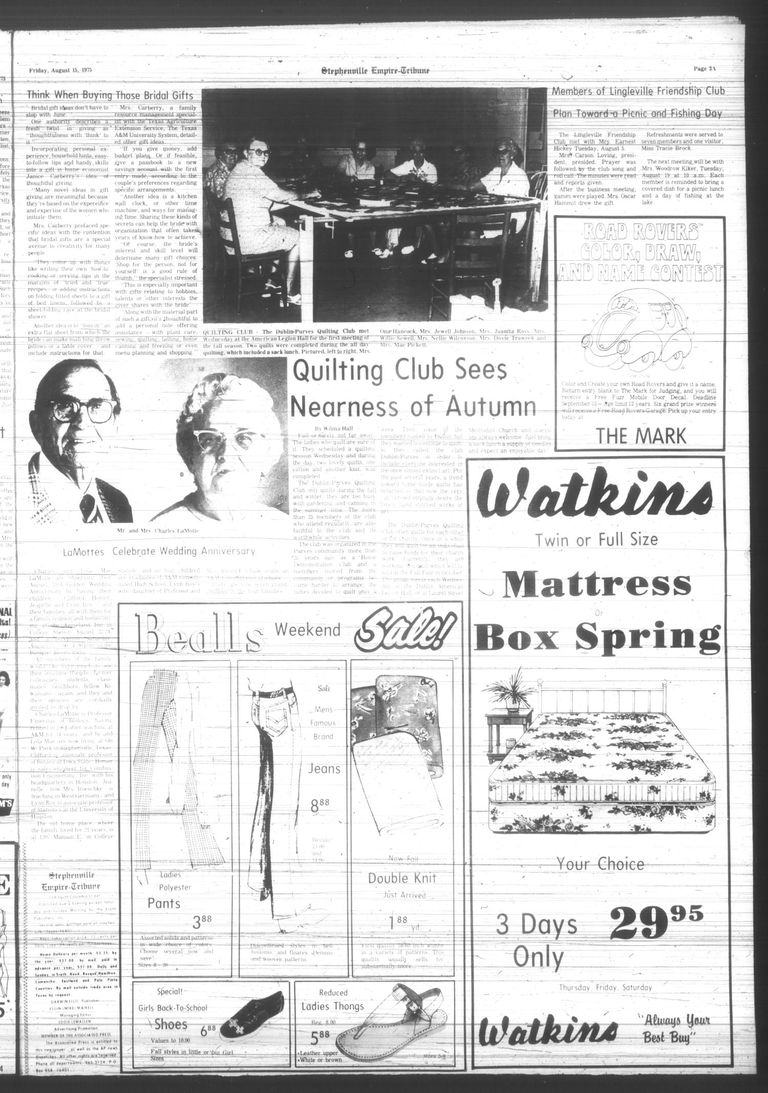 Stephenville Empire-Tribune (Stephenville, Tex.), Vol. 106, No. 188, Ed. 1 Friday, August 15, 1975
                                                
                                                    [Sequence #]: 3 of 10
                                                