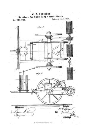 Primary view of object titled 'Improvement in Machines for Sprinkling Cotton-Plants.'.