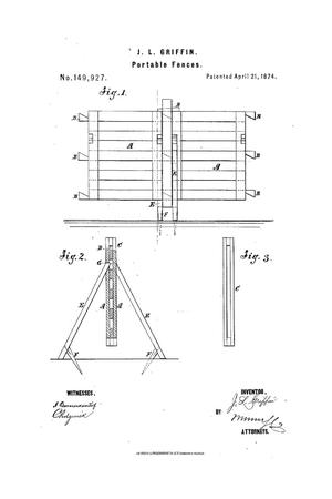 Primary view of object titled 'Improvement in Portable Fences.'.