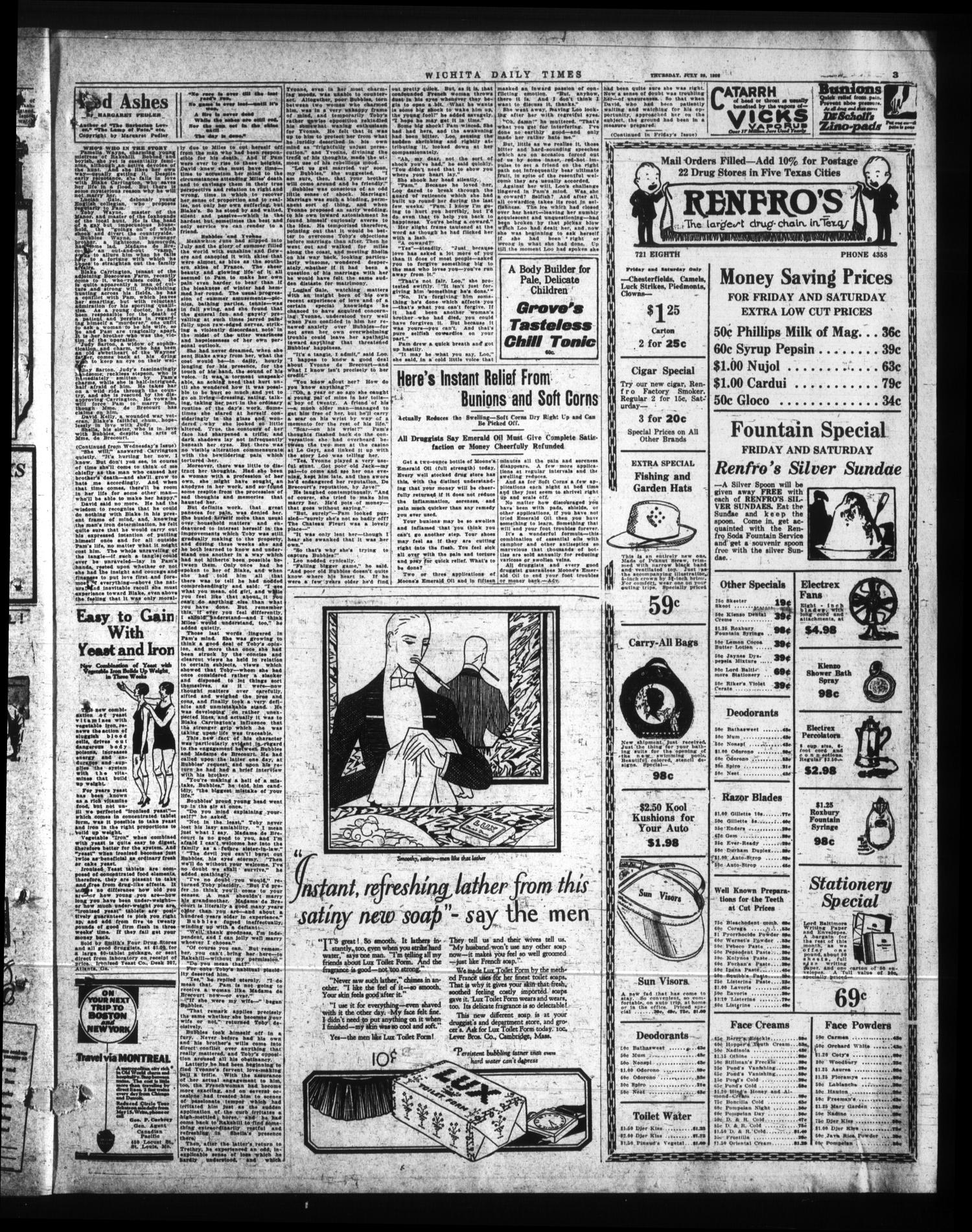 Wichita Daily Times (Wichita Falls, Tex.), Vol. 20, No. 77, Ed. 1 Thursday, July 29, 1926
                                                
                                                    [Sequence #]: 3 of 18
                                                