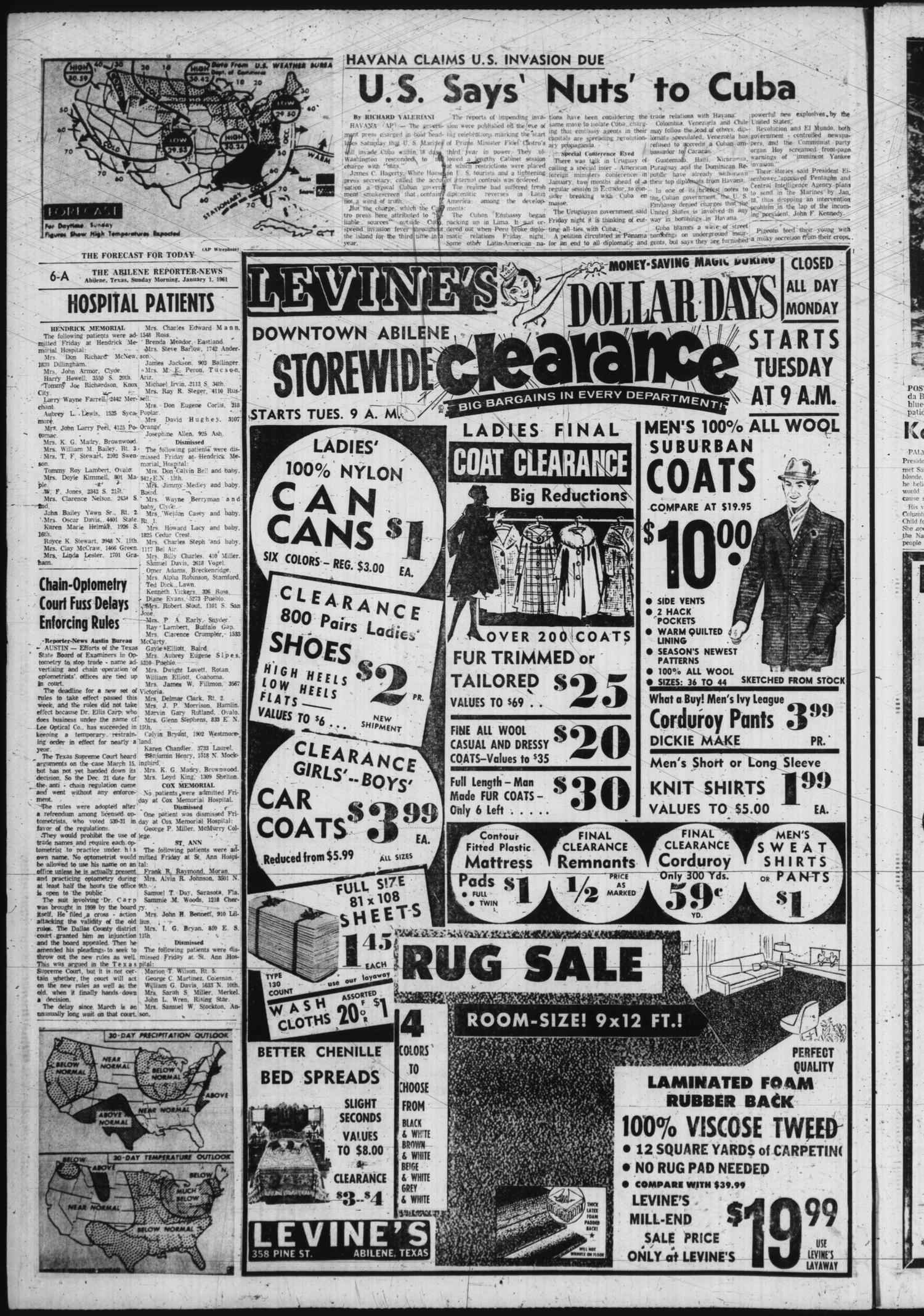 The Abilene Reporter-News (Abilene, Tex.), Vol. 80, No. 197, Ed. 1 Sunday, January 1, 1961
                                                
                                                    [Sequence #]: 6 of 36
                                                