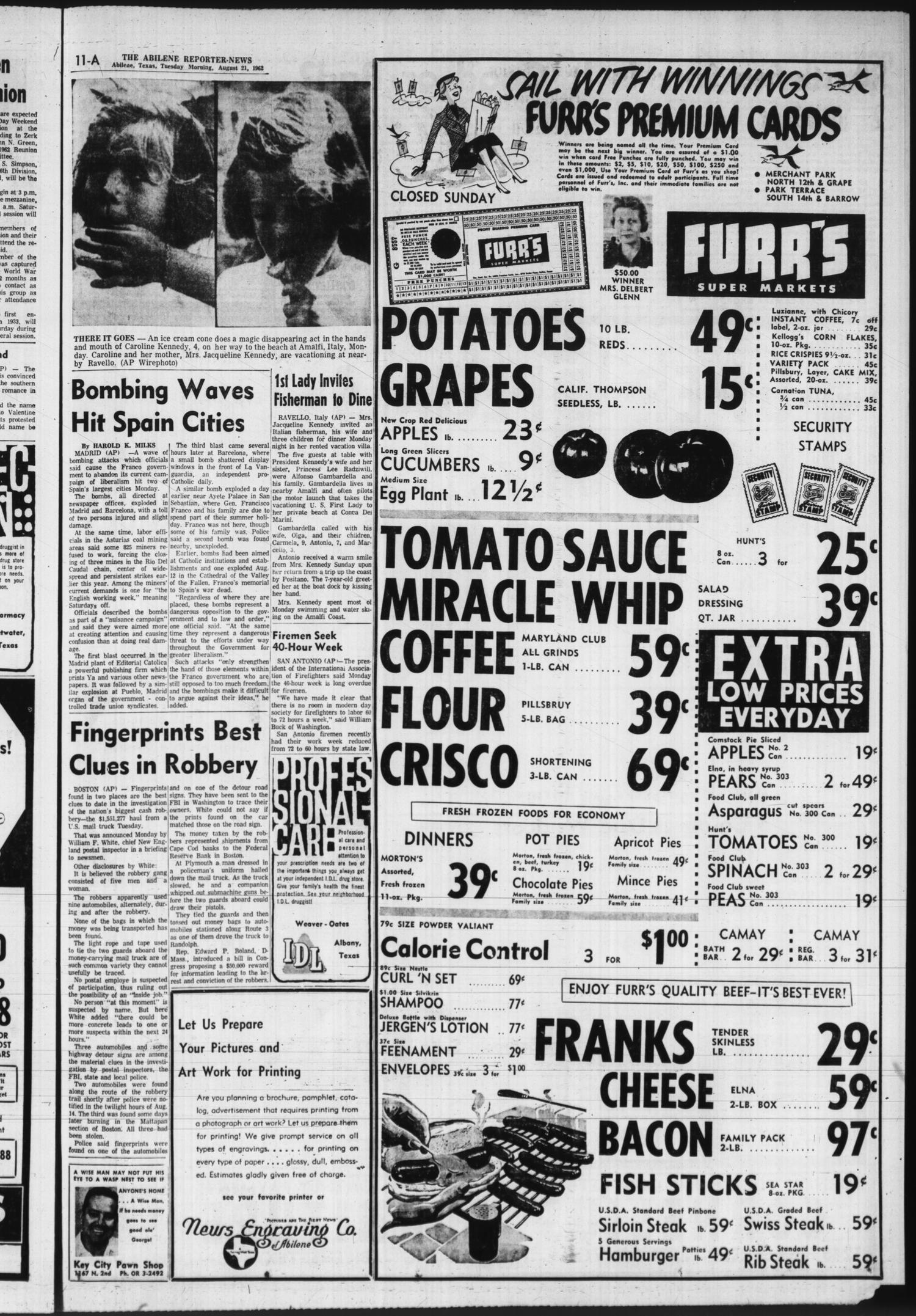 The Abilene Reporter-News (Abilene, Tex.), Vol. 82, No. 66, Ed. 1 Tuesday, August 21, 1962
                                                
                                                    [Sequence #]: 11 of 22
                                                