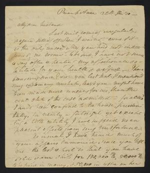 Primary view of [Letter from Elizabeth Upshur Teackle to her husband, Littleton Dennis Teackle, January 20, 1810]
