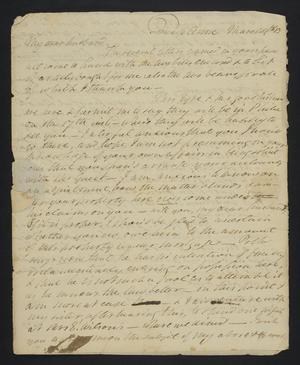 Primary view of object titled '[Letter from Elizabeth Upshur Teackle to her husband, Littleton Dennis Teackle, March 9, 1813]'.