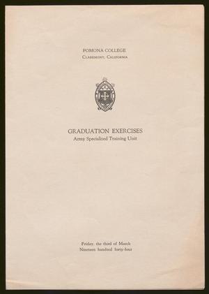 Primary view of object titled '[Graduation Program for the Army Specialized Training Unit, March 3, 1944]'.