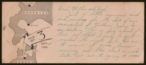 Primary view of object titled '[Souvenir Card from Charles Stasny to his Parents, September 24, 1944]'.