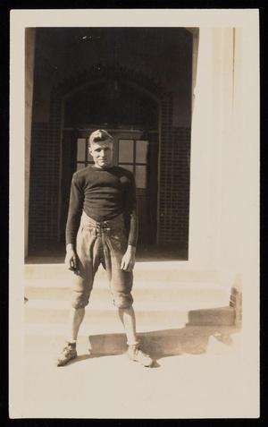 Primary view of object titled '[Alvin Bohls Outside Old Main]'.