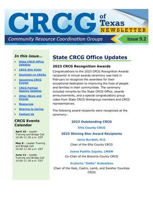 Primary view of object titled 'CRCG Newsletter, Number 9.2, April 2024'.