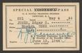 Text: [Naval Training Station Special Pass, May 4, 1944]