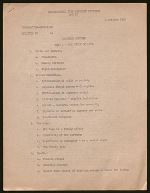 Primary view of object titled 'Information Education Bulletin No. 21, October 4, 1945'.