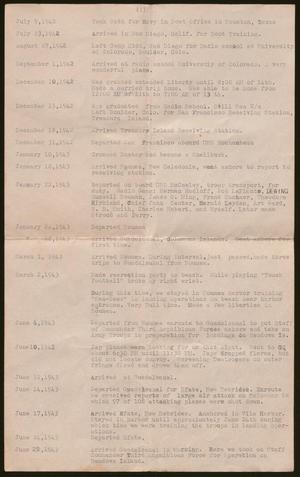 Primary view of object titled '[Important Dates in Charles Stasny's Naval Service, 1942-1945]'.