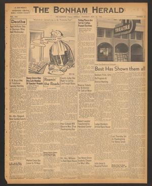 Primary view of object titled 'The Bonham Herald (Bonham, Tex.), Vol. 30, No. 33, Ed. 1 Thursday, November 22, 1956'.