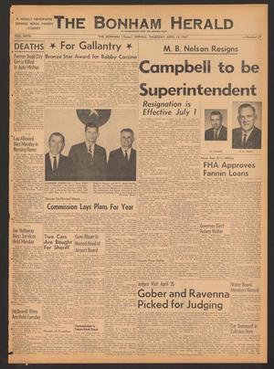 Primary view of object titled 'The Bonham Herald (Bonham, Tex.), Vol. 28, No. 29, Ed. 1 Thursday, April 13, 1967'.