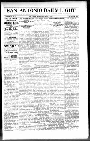 Primary view of object titled 'San Antonio Daily Light (San Antonio, Tex.), Vol. 17, No. 42, Ed. 1 Monday, March 1, 1897'.