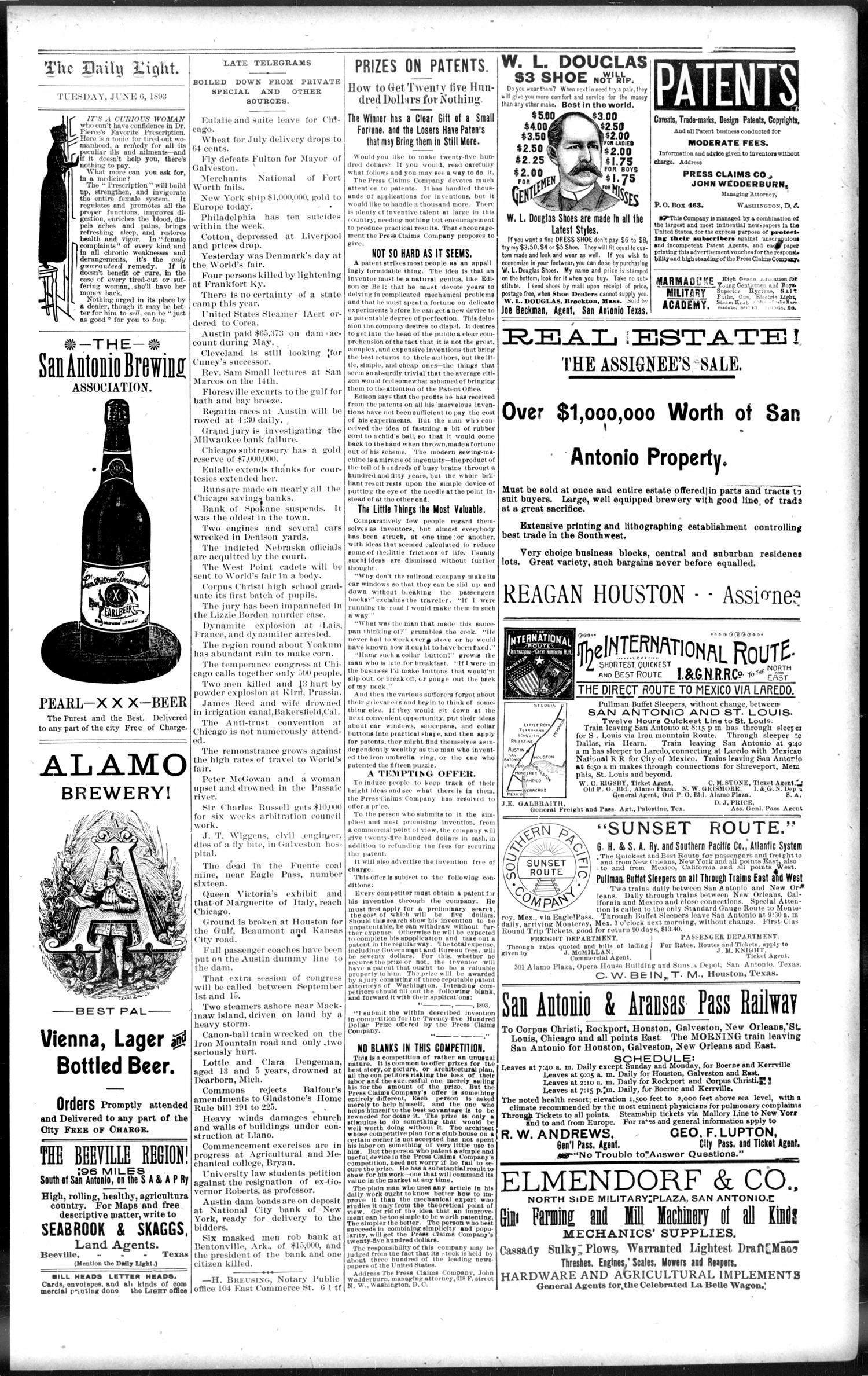 San Antonio Daily Light. (San Antonio, Tex.), Vol. 13, No. 118, Ed. 1 Tuesday, June 6, 1893
                                                
                                                    [Sequence #]: 3 of 8
                                                
