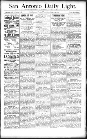 Primary view of object titled 'San Antonio Daily Light. (San Antonio, Tex.), Vol. 13, No. 172, Ed. 1 Wednesday, August 9, 1893'.