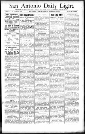 Primary view of San Antonio Daily Light. (San Antonio, Tex.), Vol. 13, No. 208, Ed. 1 Wednesday, September 20, 1893
