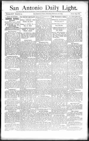 Primary view of object titled 'San Antonio Daily Light. (San Antonio, Tex.), Vol. 14, No. 32, Ed. 1 Monday, February 26, 1894'.