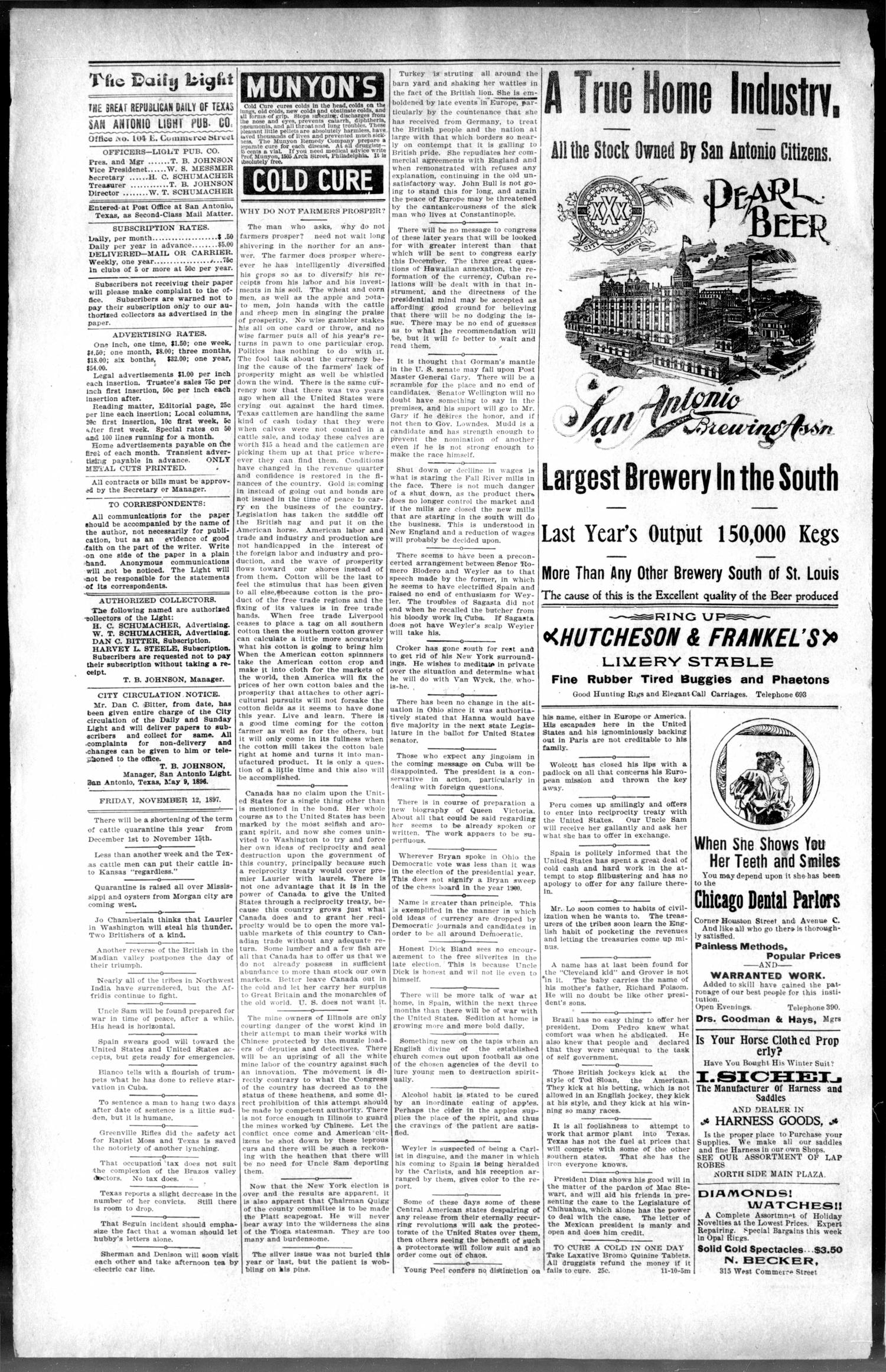 San Antonio Daily Light (San Antonio, Tex.), Vol. 17, No. 302, Ed. 1 Friday, November 12, 1897
                                                
                                                    [Sequence #]: 2 of 8
                                                