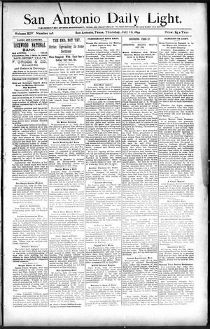 Primary view of San Antonio Daily Light. (San Antonio, Tex.), Vol. 14, No. 148, Ed. 1 Thursday, July 12, 1894