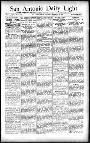 Primary view of object titled 'San Antonio Daily Light. (San Antonio, Tex.), Vol. 14, No. 204, Ed. 1 Saturday, September 15, 1894'.