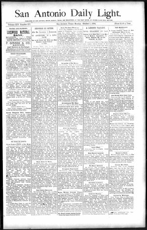 Primary view of object titled 'San Antonio Daily Light. (San Antonio, Tex.), Vol. 14, No. 217, Ed. 1 Monday, October 1, 1894'.