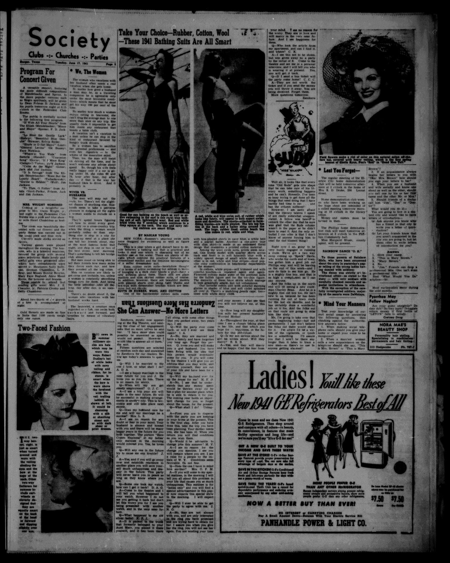 Borger Daily Herald (Borger, Tex.), Vol. 15, No. 177, Ed. 1 Tuesday, June 17, 1941
                                                
                                                    [Sequence #]: 3 of 6
                                                