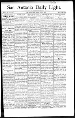 Primary view of object titled 'San Antonio Daily Light. (San Antonio, Tex.), Vol. 15, No. 84, Ed. 1 Tuesday, April 23, 1895'.