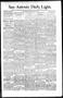 Thumbnail image of item number 1 in: 'San Antonio Daily Light. (San Antonio, Tex.), Vol. 16, No. 79, Ed. 1 Tuesday, April 7, 1896'.