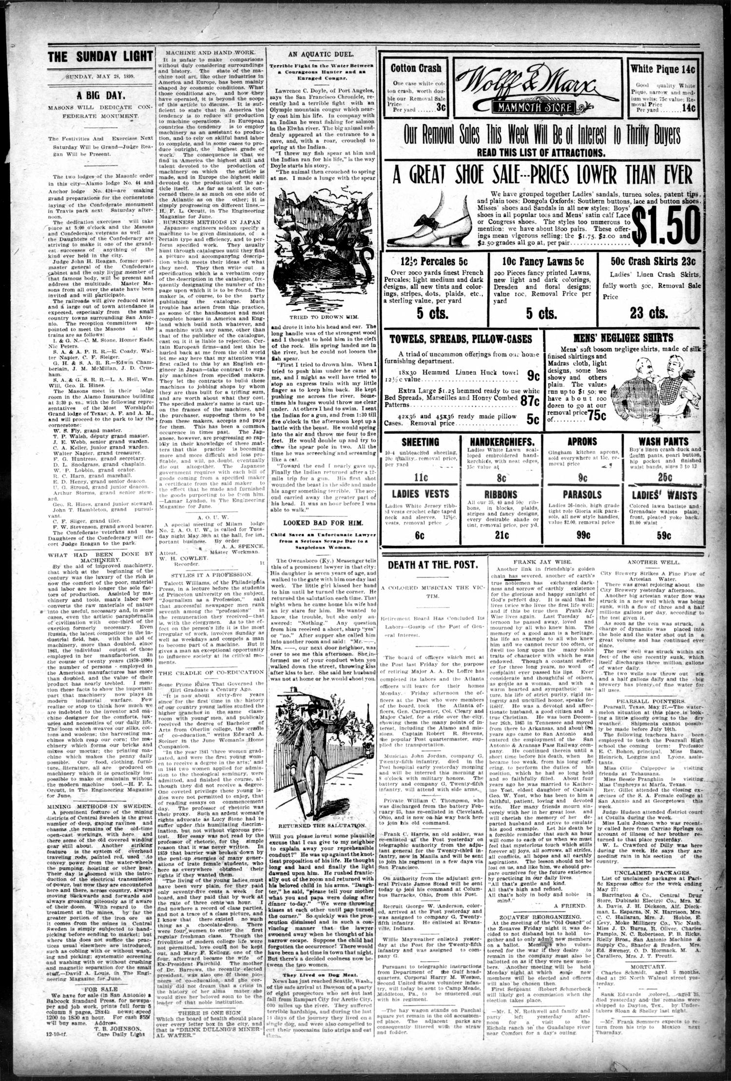 San Antonio Sunday Light (San Antonio, Tex.), Vol. 18, No. 129, Ed. 1 Sunday, May 28, 1899
                                                
                                                    [Sequence #]: 5 of 12
                                                