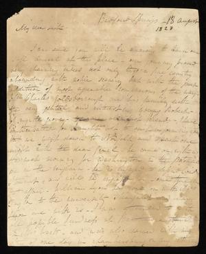 Primary view of object titled '[Letter from Ann Upshur Eyre to her sister, Elizabeth Upshur Teackle, August 18, 1828]'.