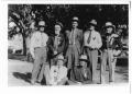 Photograph: [Pioneer Reunion visiting on Courthouse Lawn]