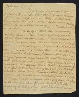 Primary view of object titled '[Letter from Elizabeth Upshur Teackle to her husband, Littleton Dennis Teackle, May 17, 1813]'.