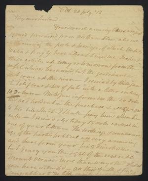 Primary view of object titled '[Letter from Elizabeth Upshur Teackle to her husband, Littleton Dennis Teackle, July 26, 1813]'.