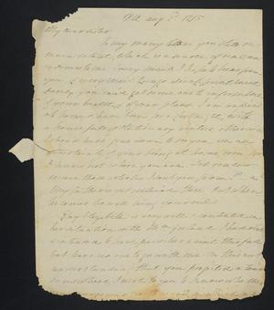Primary view of object titled '[Letter from Elizabeth Upshur Teackle to her sister, Ann Upshur Eyre, August 2, 1815]'.