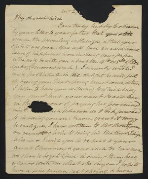 Primary view of object titled '[Letter from Elizabeth Upshur Teackle to her daughter, Elizabeth Ann Upshur Teackle, November 2, 1815]'.